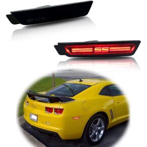 TurningMax Smoked Lens SS Style Red LED Rear Side Marker Lights Compatible with 2010 2011 2012 2013 2014 2015 Chevy Camaro