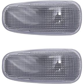 Turn Front Side Marker Light Clearance Lamp Lens Cover Replacement for Dodge Sprinter 2500 3500 2003-2006, replacement for Freightliner Sprinter 2500 3500 2003-2006, 5124431AB 5124431AA 2pcs