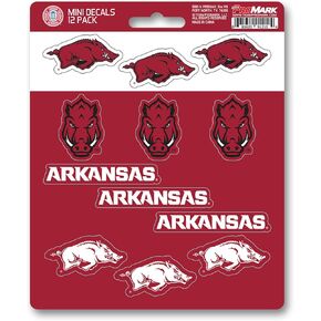 FANMATS 61154 Arkansas Razorbacks 12 Count Mini Decal Sticker Pack