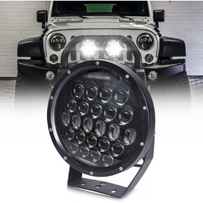 AUDEXEN 300W 9 بوصة ضوء عمل LED دائري، أضواء جراب مدمجة EMC، أضواء قيادة عالية/منخفضة الشعاع مع دعامة تثبيت قابلة للتعديل، متوافق مع سيارة شاحنة الطرق الوعرة Jeep UTV ATV 4X4، قطعة واحدة in Kuwait