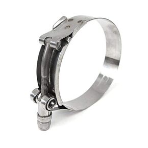 HPS Performance Stainless Steel T-Bolt Hose Clamp Size # 124, fit 4.5" ID hose, SSTC-121-129 Polish 4.76"-5.08" (121mm-129mm)
