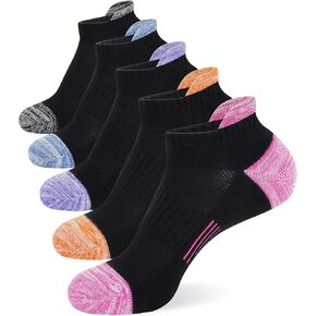 SIXDAYSOX Womens Ankle Socks Low Cut Cushioned Running Socks No Show Athletic Socks 5 Pairs