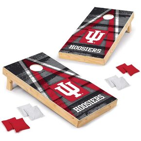 Wild Sports NCAA College 2' x 4' Wood Direct Print Tournament Cornhole Set, 8 Bean Bags, Vintage Triange Design - Tailgate, Outdoor, Backyard