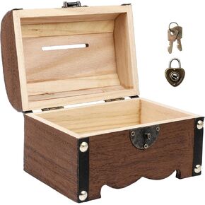 Ciieeo Decorative Vintage Style Trunks Antique-Loking Small Wooden Box Vintage-Style Treasure Box for Classroom, Party Decorations Keepsakes