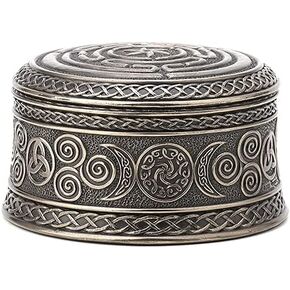 Veronese Design 2 3/8" Tall Hecate's Wheel Trinket Box Cold Cast Bronzed Resin Collectible Decorative Storage Wiccan Figurine