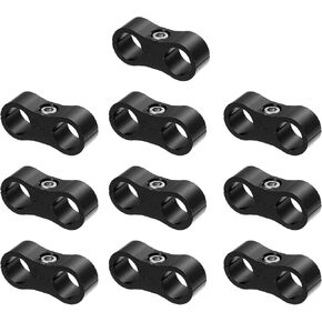 X AUTOHAUX 10pcs Car AN8 16mm Hose Separator Clamp Oil Line Brake Line Aluminum Alloy Bracket Fuel Line Mounting Divider Silver Tone