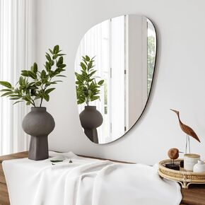 DWELLER Irregular Mirror for Wall Decor 36.2"x27.1", Asymmetrical Mirror, Modern Frameless Wall Mirror for Bathroom Bedroom Entryway Living Room Vanity