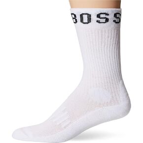 BOSS Men's 2-Pack Bold Logo Solid Cotton Socks