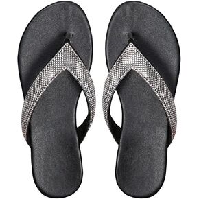 GORGLITTER Women's Rhinestone Flip Flops Bling Sandals Open Toe Beach Slides in Saudi Arabia
