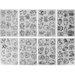 Heat Shrink Sheet, 8 Pieces Cute Animal Pattern Shrink Plastic Art Paper Heat Shrink Film Sheets for Hand Made Craft Tool Keychain Pendant Craft Decoration Jewelry (Animal Model)