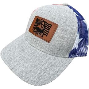 Flag hat Hat with Flag Mens hat Eagle hat Leather Patch hat 4th of July hat America Hat USA hat
