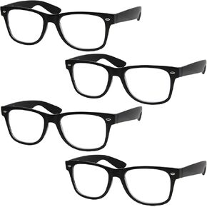 grinderPUNCH 4 Pairs Deluxe Reading Glasses Spring Hinge Stylish Readers with Rx Magnification