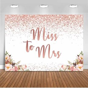 Mocsicka Miss to Mrs Backdrop Rose Gold Glitter Dots Bridal Shower Party Decorations Photo Backdrops Wedding Bride to Be Engagement Photography Background (7x5ft)