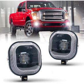 New Version LED Fog Lights Assembly Replacement For 1999-2016 Ford F250 F350 F450 F550 Super Duty Driving Fog Lamp Compatible with Original Frame (No Includes fog light bracket)