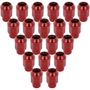 SCITOO 20PCS Red Wheel Lug Nuts Spline Closed End Socket Thread 14x1.5 Lug nut for Acura for Buick for Cadillac for Chevrolet for Chrysler for Dodge for GMC for Honda for Jeep for Lexus for Toyota