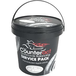 Counteract MKSP2 Motorcycle Tire/Wheel Balancing Bead Bulk Shop Service Pack Bucket - (20) 2oz Pre-measured Bead Bags, (20) Vortex Valve Caps and Cores