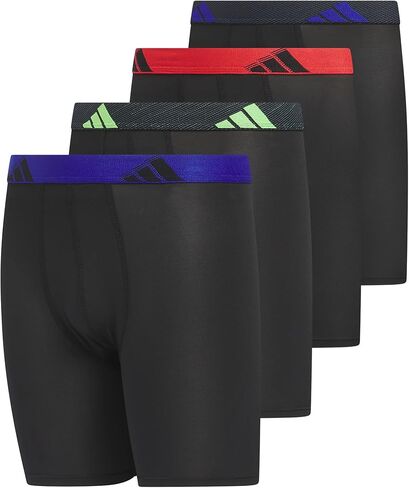 ملابس داخلية طويلة من الألياف الدقيقة للأولاد من adidas (عبوة من 4 قطع) مصممة للرياضة النشطة والراحة طوال اليوم in Saudi Arabia