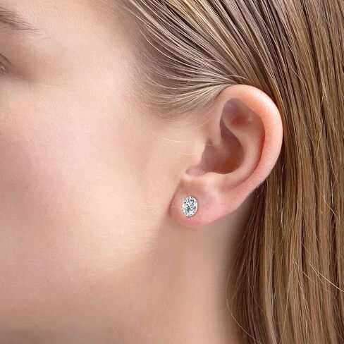 1/6 Carat - 1/2 Carat | 14K White Gold | IGI Certified Lab Grown Solitaire Diamond Stud Earrings | Oval Shape Prong Setting Friendly Diamonds Earrings in Saudi Arabia