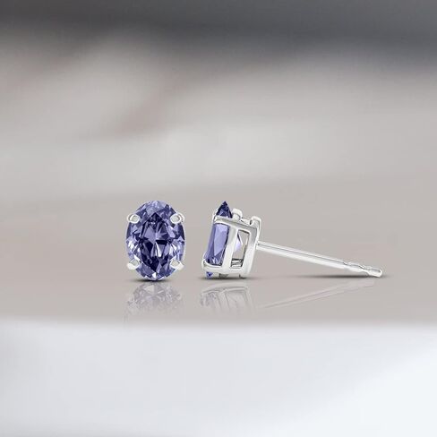 1/6 Carat - 1/2 Carat | 14K White Gold | IGI Certified Lab Grown Solitaire Diamond Stud Earrings | Oval Shape Prong Setting Friendly Diamonds Earrings in Saudi Arabia