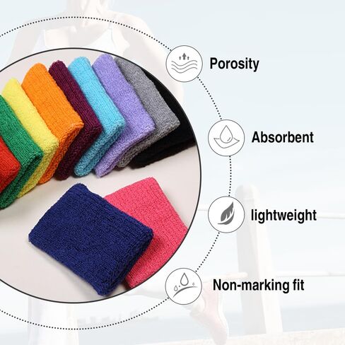 120 Pcs Wrist Sweatbands, Sports Wristbands for Men Women, Bulk Wrist Bands 80s Sweat Band for Tennis Basketball Outdoor in Saudi Arabia