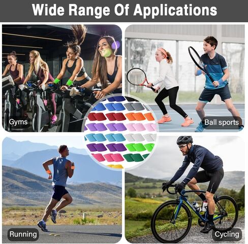 120 Pcs Wrist Sweatbands, Sports Wristbands for Men Women, Bulk Wrist Bands 80s Sweat Band for Tennis Basketball Outdoor in Saudi Arabia