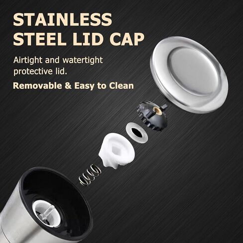 Fillable Stainless Steel Grinder Set, Adjustable Coarseness Salt And Pepper Grinder, High Glass Blender That Can Be Used for Pepper, Cumin, Sea Salt, Mung Bean (2 Pack) in Saudi Arabia