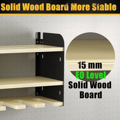 منظم أدوات الطاقة على الحائط، منظم أدوات لاسلكي، رف تخزين أدوات تنظيم المرآب، 3 طبقات و4 حامل مثقاب، منظم أدوات الطاقة، هدايا الآباء/عيد الميلاد للرجال (أسود، 3L-4H) in Kuwait