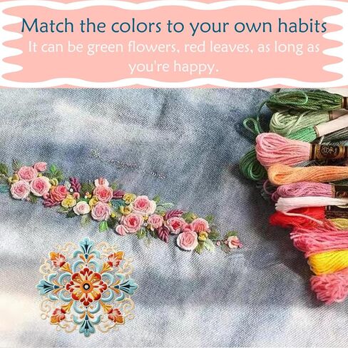 عصا وغرزة التطريز ورقة أنماط التطريز القابلة للذوبان في الماء مثبتات الخياطة مع الزهور المطبوعة مسبقا وأوراق نقل نمط للخياطة اليدوية in Kuwait