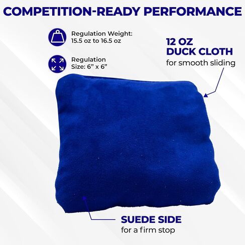 Glow Throw Light Up Cornhole Bags with LEDs - Regulation Size & Weight for Competition - Set 4 Dual Sided (Stick & Slick) Bean Bags, Backyard Fun for Family & Friends (Blue) in Saudi Arabia