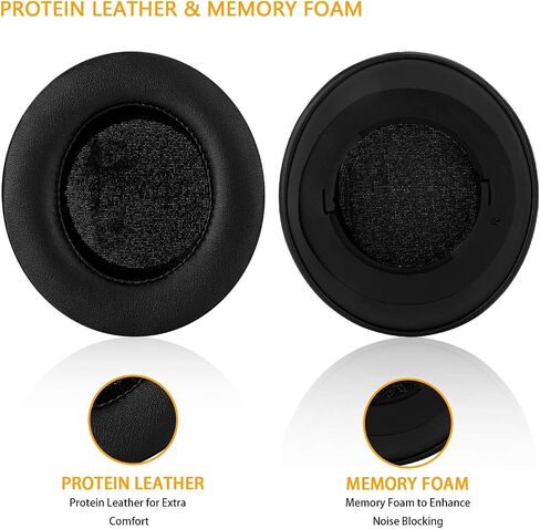 Replacement Ear Pads for Razer Kraken Pro V2, Kraken 7.1 V2 Headphones Protein Leather Earpads Ear Cushion Cups Headset Ear Cover Repair Parts - Black in Kuwait