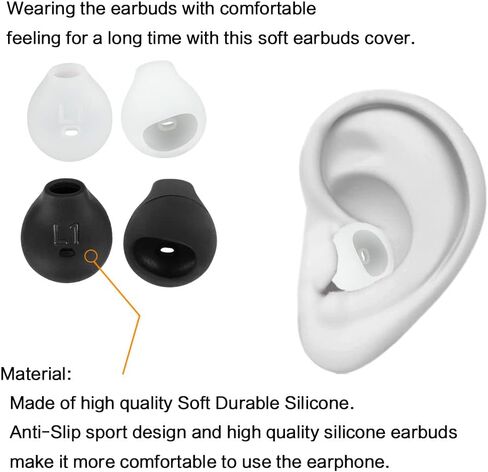 10 Pairs Silicone Earbud Cover Tips Replacement Ear Gels Buds Compatible with Samsung Galaxy Note 5/note 7/s7/s6/s6 Edge/level U Bluetooth Wireless Earbuds Headphone Rubber Tips(White) in Kuwait
