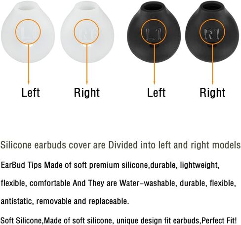 10 Pairs Silicone Earbud Cover Tips Replacement Ear Gels Buds Compatible with Samsung Galaxy Note 5/note 7/s7/s6/s6 Edge/level U Bluetooth Wireless Earbuds Headphone Rubber Tips(White) in Kuwait