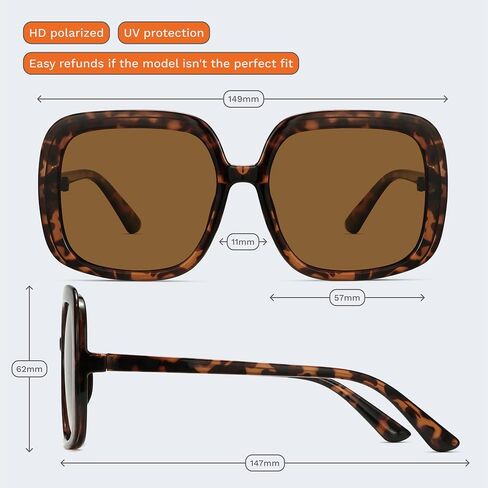 miyya Oversized Polarized Sunglasses Women, Trendy Retro Sun Glasses for Women 2024, Oversized Shades in Saudi Arabia