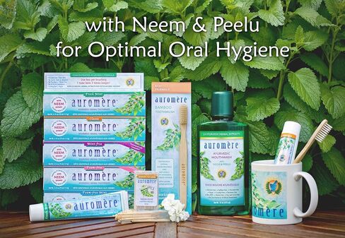 Auromere Ayurvedic Neem Toothpicks - Vegan, Natural, Non GMO, Made from Birchwood (100 count), 2 Pack in Saudi Arabia