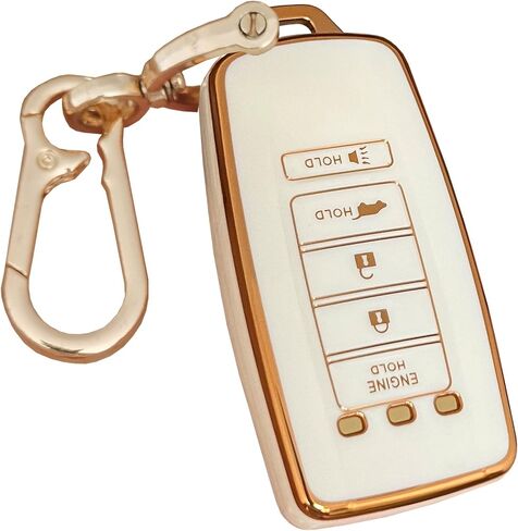 TPU for Acura Key Fob Cover with Keychain Keyless Entry Remote Control Key Fit for Acura ILX MDX RDX RLX TLX Smart Key Shell (White, 5-Buttons) in Kuwait