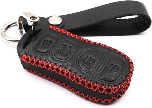 Black Leather for Nissan Frontier Armada Murano Pathfinder Quest Sentra Titan Versa Xterra Infiniti EX35 QX4 FX35 QX56 3 4 Buttons Smart Remote Key Fob Case Cover Chain (3 Buttons) in Saudi Arabia