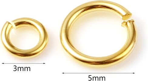 DoreenBeads 20Pcs Gold Filled Open Jump Rings-3mm Jump Rings for Necklace Bracelet Earrings Keychain Making DIY Craft Jewelry Findings in Saudi Arabia