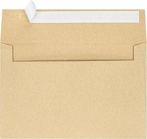 مظاريف بطاقات التهنئة من العلامة التجارية Office Depot®، A9، 5-3/4 بوصة × 8-3/4 بوصة، ختم نظيف، كرافت بني، صندوق مكون من 25 قطعة in Saudi Arabia
