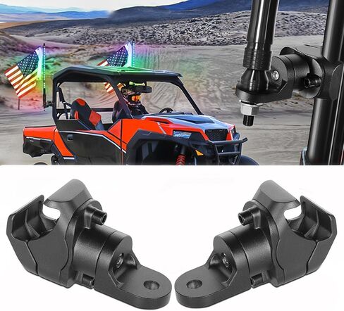 Whip Light Mounts, SWATOW INDUSTRIES 2PCS Whip Lights Mounting Brackets LED Whip Light Mount Antenna Lighted Whip UTV Pro-Fit Brackets for Polaris Ranger General Can am Defender Commander Maverick in Saudi Arabia
