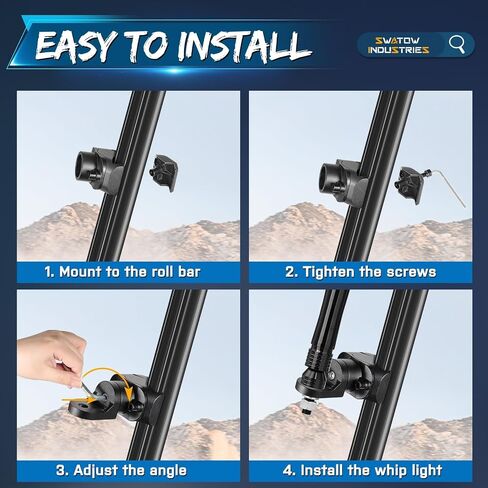 Whip Light Mounts, SWATOW INDUSTRIES 2PCS Whip Lights Mounting Brackets LED Whip Light Mount Antenna Lighted Whip UTV Pro-Fit Brackets for Polaris Ranger General Can am Defender Commander Maverick in Saudi Arabia