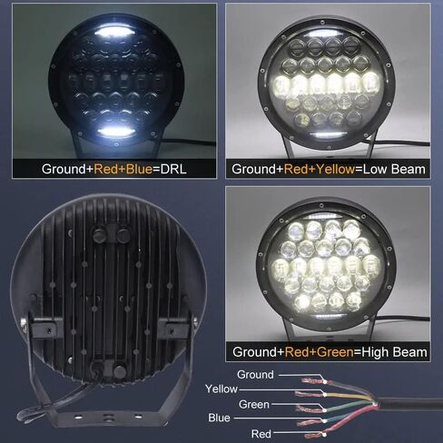 AUDEXEN 300W 9 بوصة ضوء عمل LED دائري، أضواء جراب مدمجة EMC، أضواء قيادة عالية/منخفضة الشعاع مع دعامة تثبيت قابلة للتعديل، متوافق مع سيارة شاحنة الطرق الوعرة Jeep UTV ATV 4X4، قطعة واحدة in Kuwait