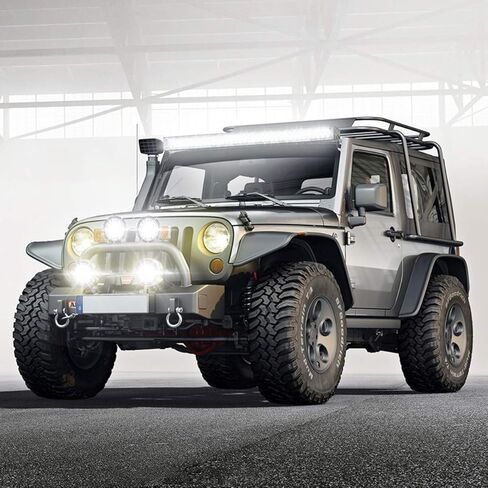 AUDEXEN 300W 9 بوصة ضوء عمل LED دائري، أضواء جراب مدمجة EMC، أضواء قيادة عالية/منخفضة الشعاع مع دعامة تثبيت قابلة للتعديل، متوافق مع سيارة شاحنة الطرق الوعرة Jeep UTV ATV 4X4، قطعة واحدة in Kuwait