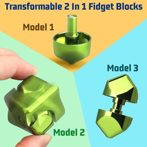 Fidgets Cube Spinner for Kid Adult,Infinity Cube Gear Transformable Spinning Top Metallic Toys for Anti-Anxiety Stress Relief Autism ADHD, Deformable 2-in-1 Fidget Block Focus Toy Gift Prize Silver in Saudi Arabia