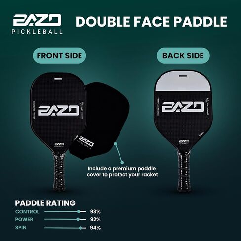 Paddles – Professional Pickleball Paddles – 14MM Pickleball Rackets with Fiberglass Surface and Honeycomb Core – Pickle Ball Paddles with Anti-Grip Handle, Edge Shield, Regular, black in Saudi Arabia