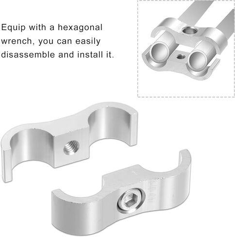 X AUTOHAUX 10pcs Car AN8 16mm Hose Separator Clamp Oil Line Brake Line Aluminum Alloy Bracket Fuel Line Mounting Divider Silver Tone in Saudi Arabia