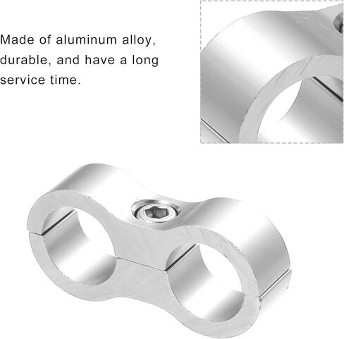 X AUTOHAUX 10pcs Car AN8 16mm Hose Separator Clamp Oil Line Brake Line Aluminum Alloy Bracket Fuel Line Mounting Divider Silver Tone in Saudi Arabia