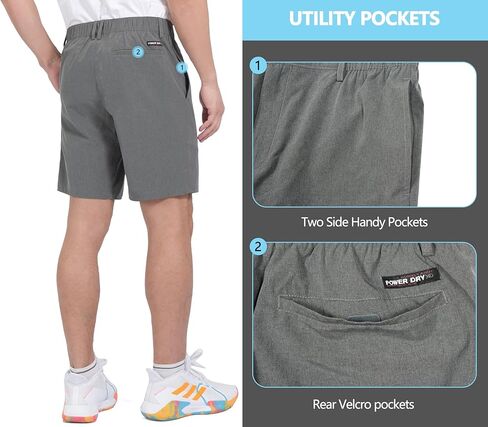 Little Donkey Andy Men's Bermuda 9 Inch Lightweight Quick Dry Stretch Shorts Golf Hiking Travel in Kuwait