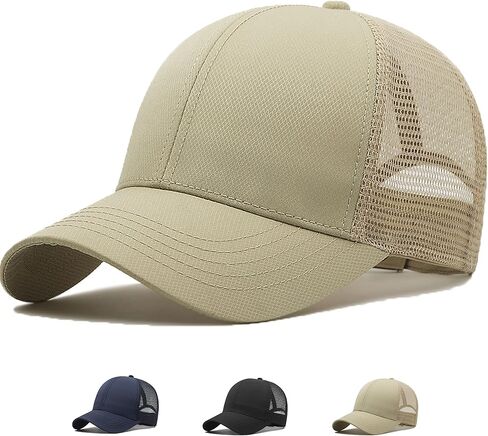 كبيرة الحجم سريعة الجافة شبكة قبعة سائق الشاحنة قبعات الرأس الكبيرة للرجال XXL قبعة بيسبول تنفس أبي قبعة قابل للتعديل 23.6 "-26.8" in Kuwait