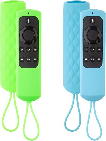 2 Pack Fire stick Remote Cover, Silicone Protective Case for FireTV Stick 3rd Gen 4K Streaming/4K Max Alexa Voice Amazon Smart TV 2021 Released Anti Slip Remote Sleeve (Purple not Glow +Rose not Glow) in Saudi Arabia