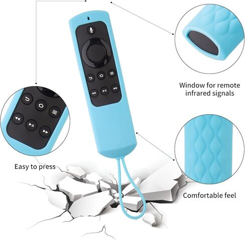 عبوتان من غطاء جهاز التحكم عن بعد Fire Stick، حافظة واقية من السيليكون لجهاز FireTV Stick الجيل الثالث 4K Streaming/4K Max Alexa Voice Amazon Smart TV 2021، غلاف عن بعد مضاد للانزلاق (أرجواني غير متوهج + وردي غير متوهج) in Kuwait